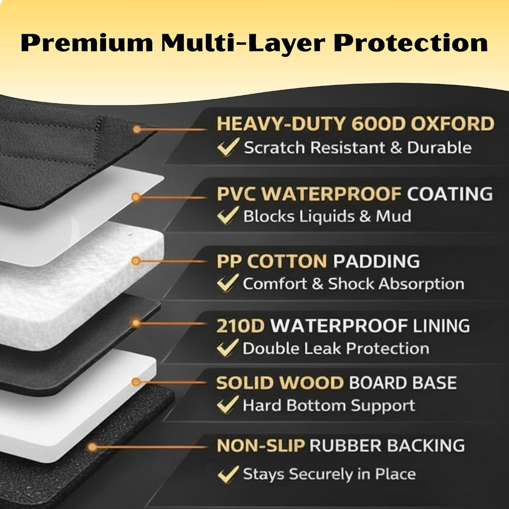 Dog Car Seat Cover for Back Seat with Hard Bottom - Backseat Extender