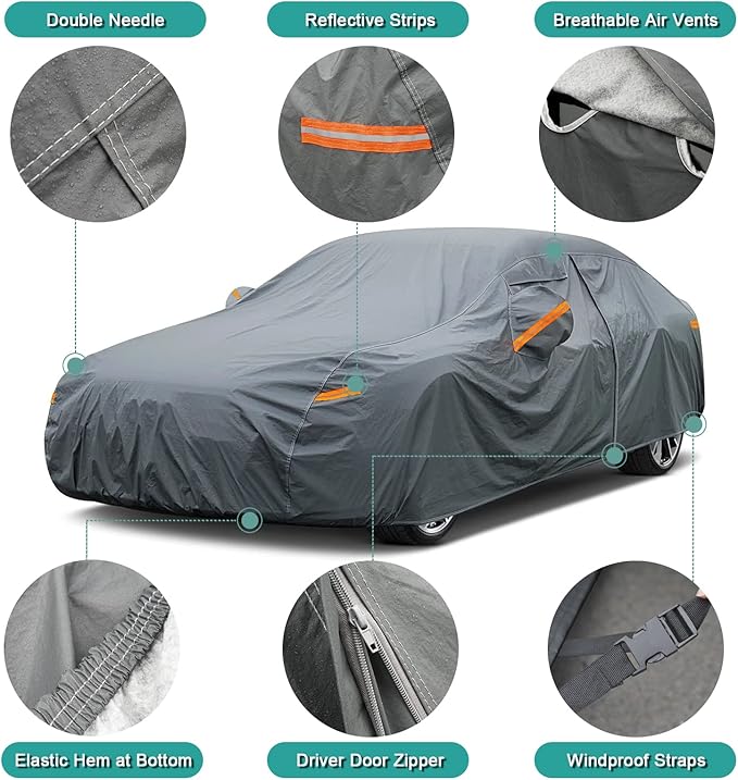 Premium Car Cover Custom Fit Toyota Corolla, 16 Layers Heavy Duty Car Cover