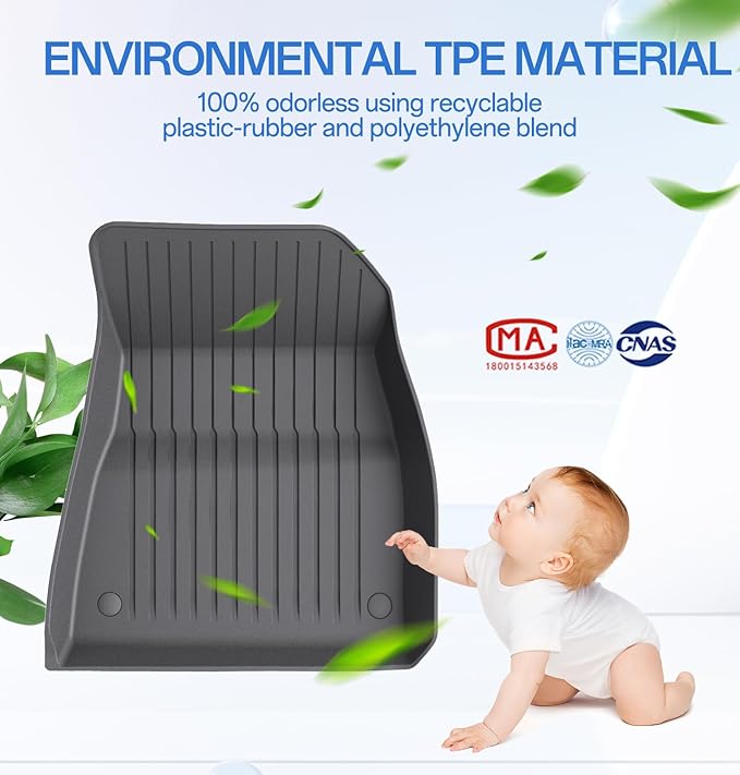 Floor Mats Fits for Tesla Model 3 2023-2018 (3-Piece)