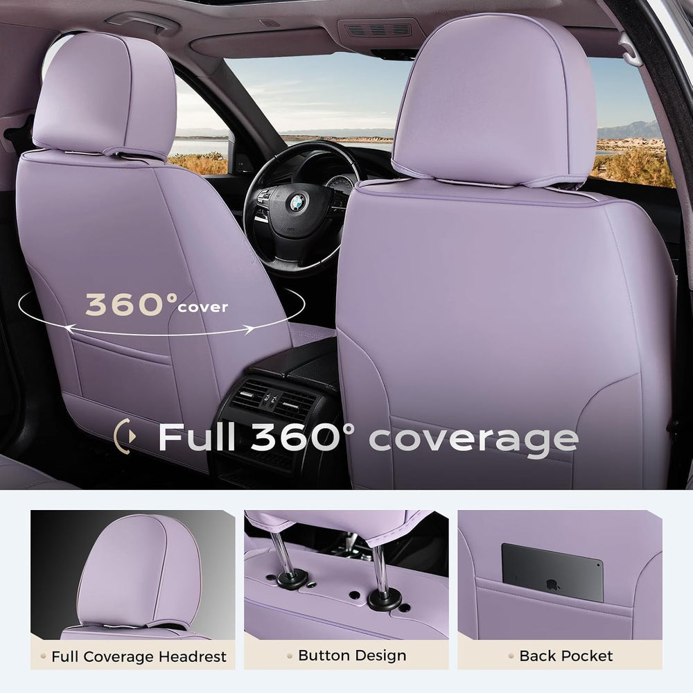Coverado Car Seat Covers Full Sets, Waterproof Leatherette Seat Cushions, Car...