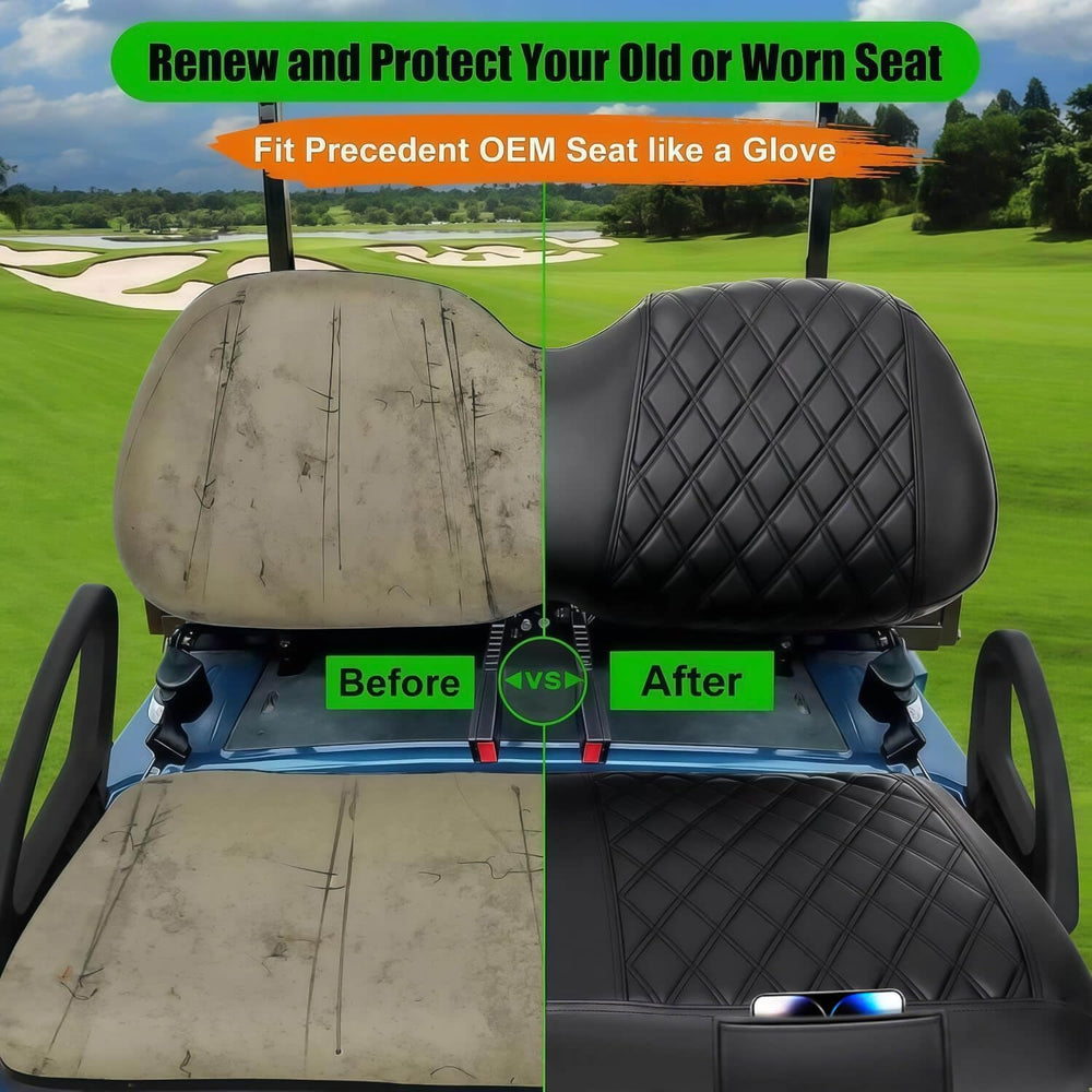 Golf Cart Seat Covers for Club Car Precedent Marine Leather Diamond