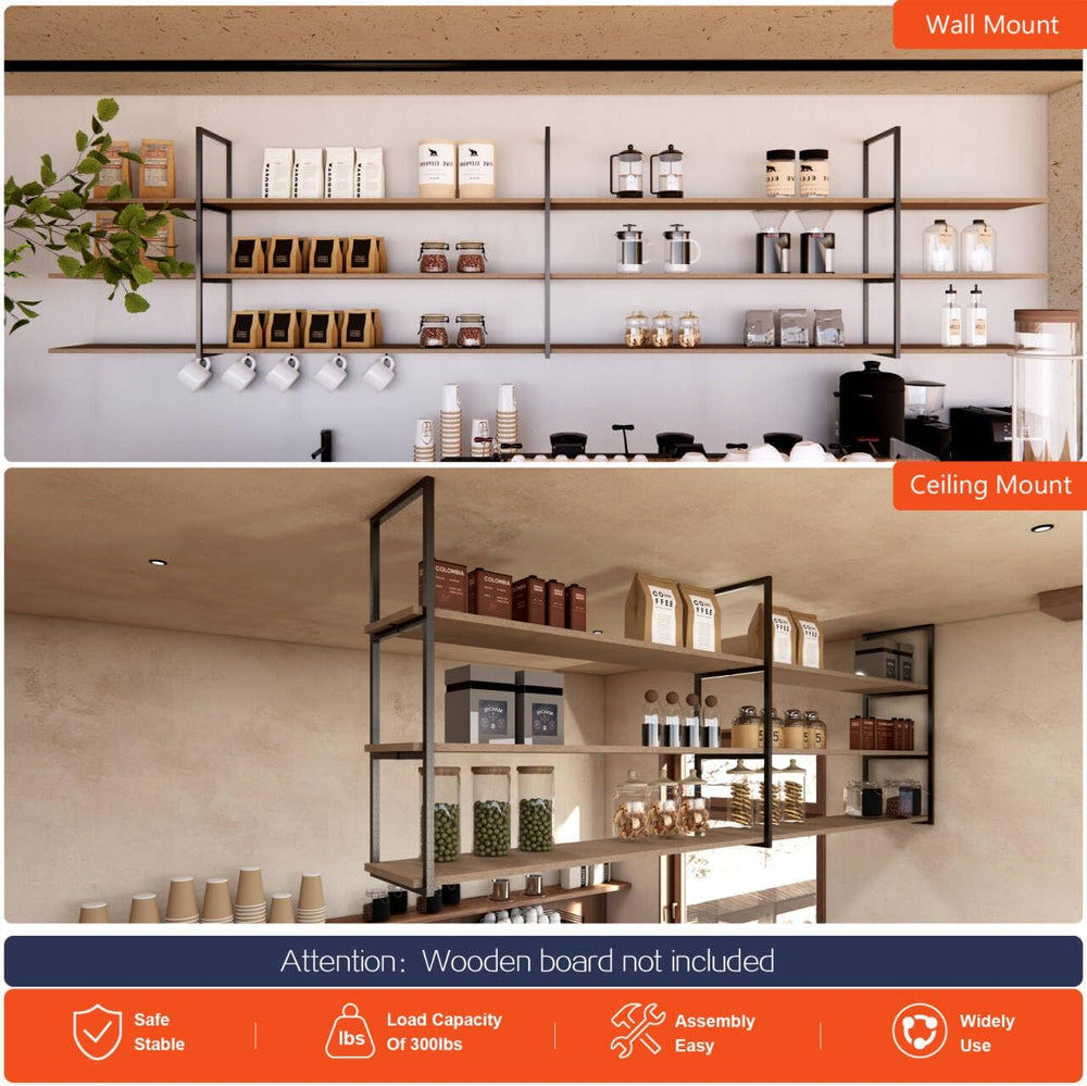 3-Tier Square Shelf Bracket, Wall & Ceiling Mount, 3 Pack