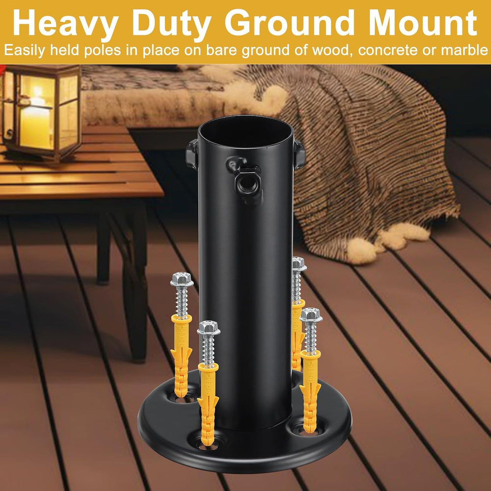 String Light Poles for Outside Deck 2 Pack 8FTHeavy Duty Metal Garden Outdoor...