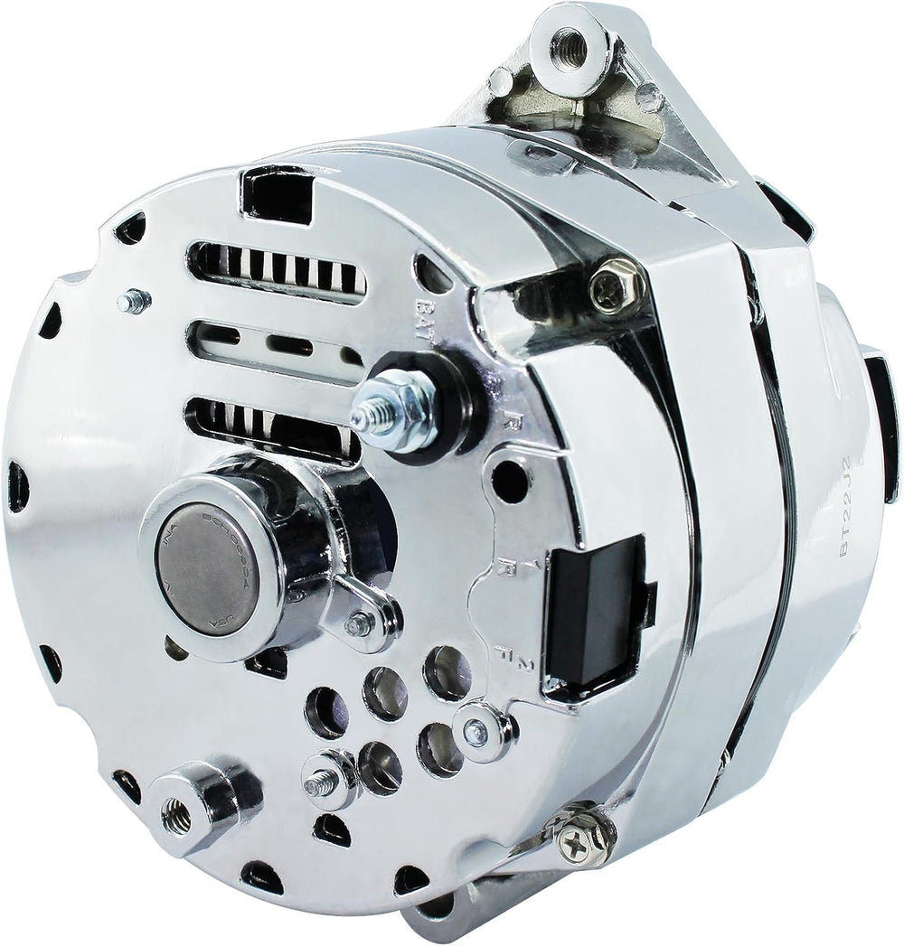 Chrome GM 1 Wire Alternator Self-Exciting High Output for 100A