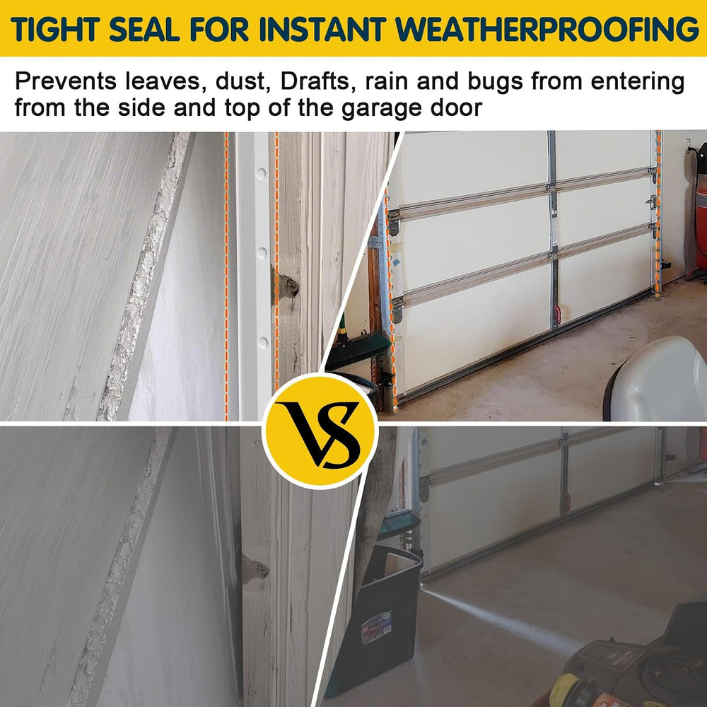 Garage Door Seal Top and Sides - 36FT Universal Garage Door Weather Stripping...