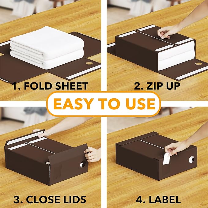 SpaceAid 9 Pack Bed Sheet Organizers and Storage, Foldable Sheet Organizer