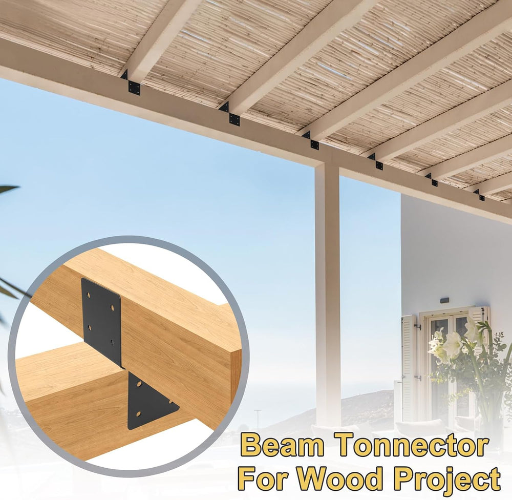 4-Pack 4x4 Deck Post Caps Tie Brackets, Base Anchor Mount for Wood