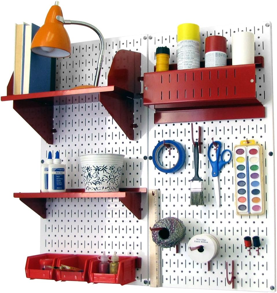 Wall Control Craft & Hobby Pegboard Organizer Storage Kit with White Pegb...
