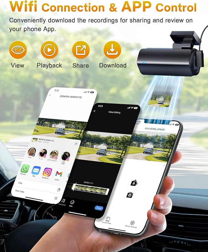 GKU 4K Dash Cam, Dash Cam Front