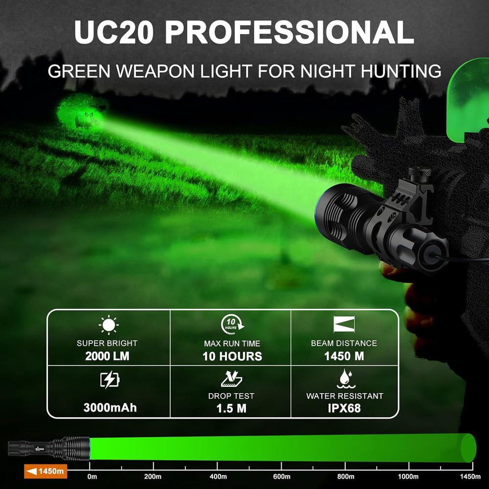 UC20 Green Hunting Light Flashlight kit