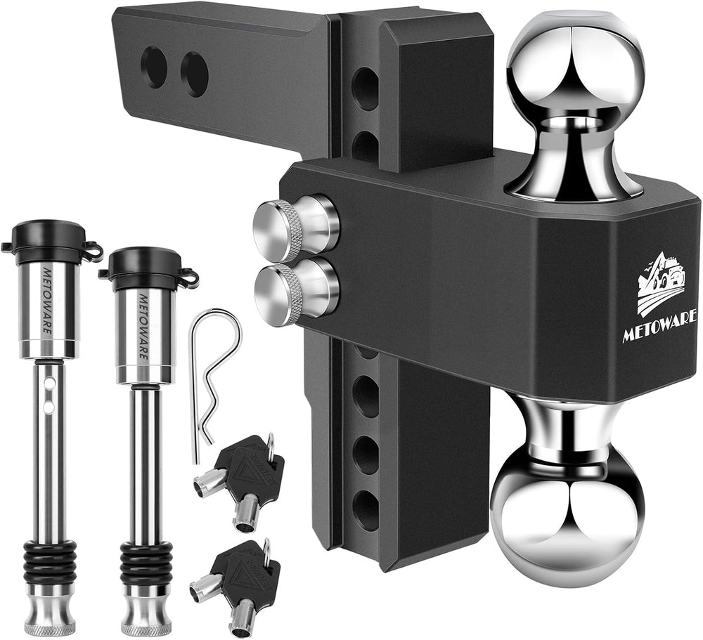 Adjustable Trailer Hitch Fits 2" Receiver, 6" Drop/Rise 14K GTW