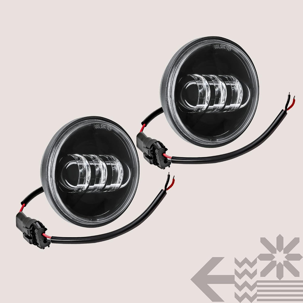 TRUE MODS 2pc 4.5 Inch LED Motorcycle Passing Fog Lights for Harley