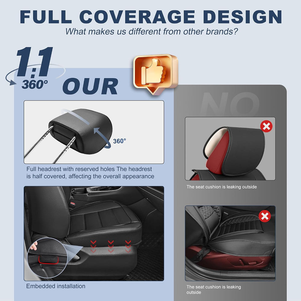 Seat Covers for Honda Accord 2023 2024 2025 2026 Leather Full Set