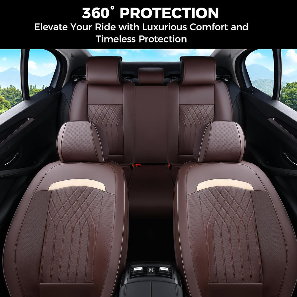 Front Car Seat Covers, Leather Seat Covers for Cars, Car Seat Protector Water...