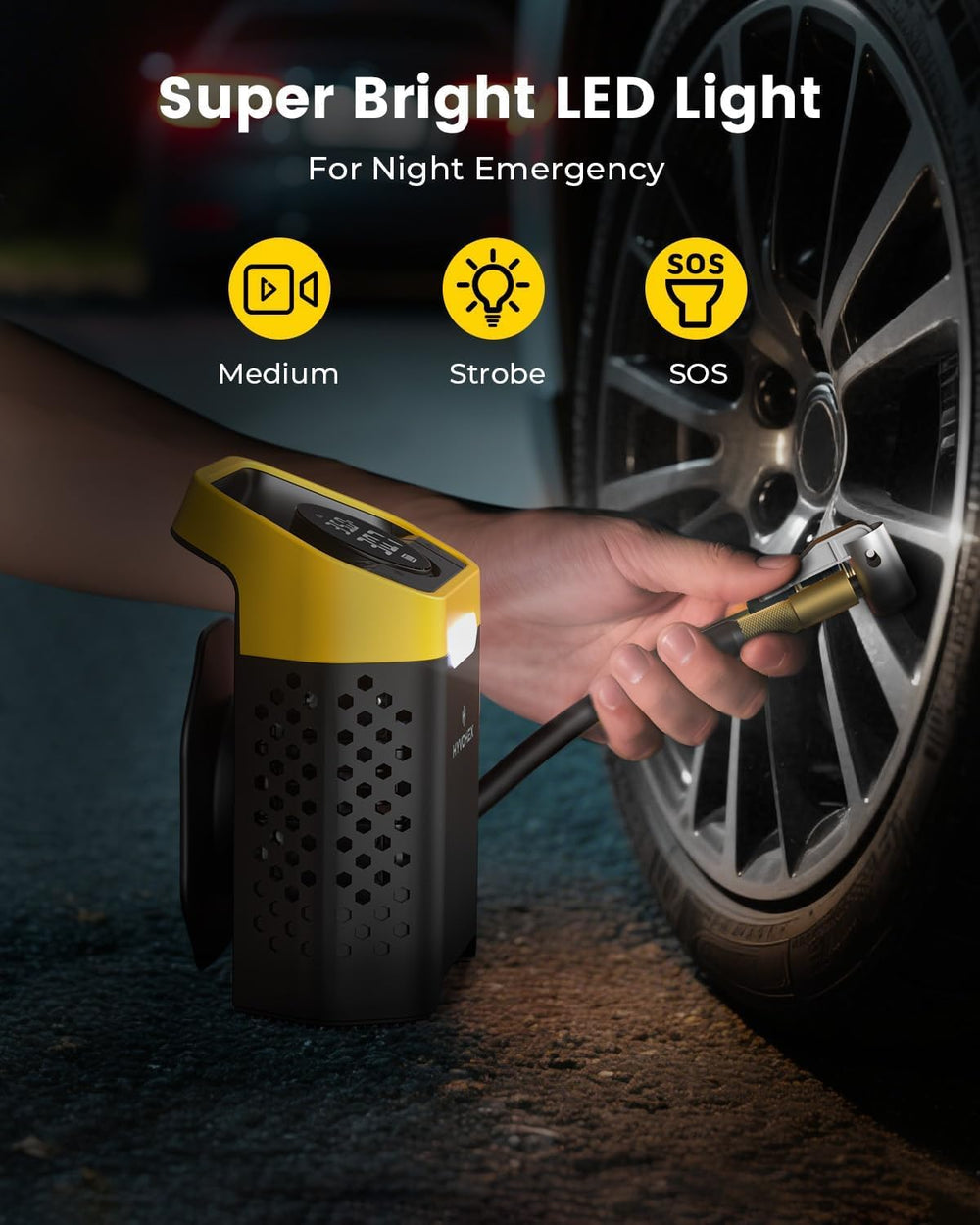 4X Faster Tire Inflator Portable Air Compressor,160 PSI Cordless Air Pump
