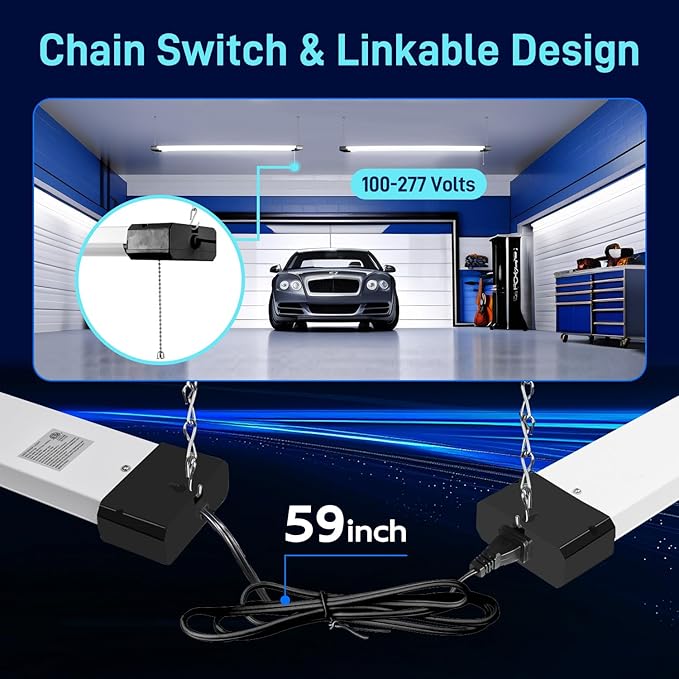 hykolity 4 Pack 4FT LED Shop Light, Linkable Utility Shop Lights, 5000K
