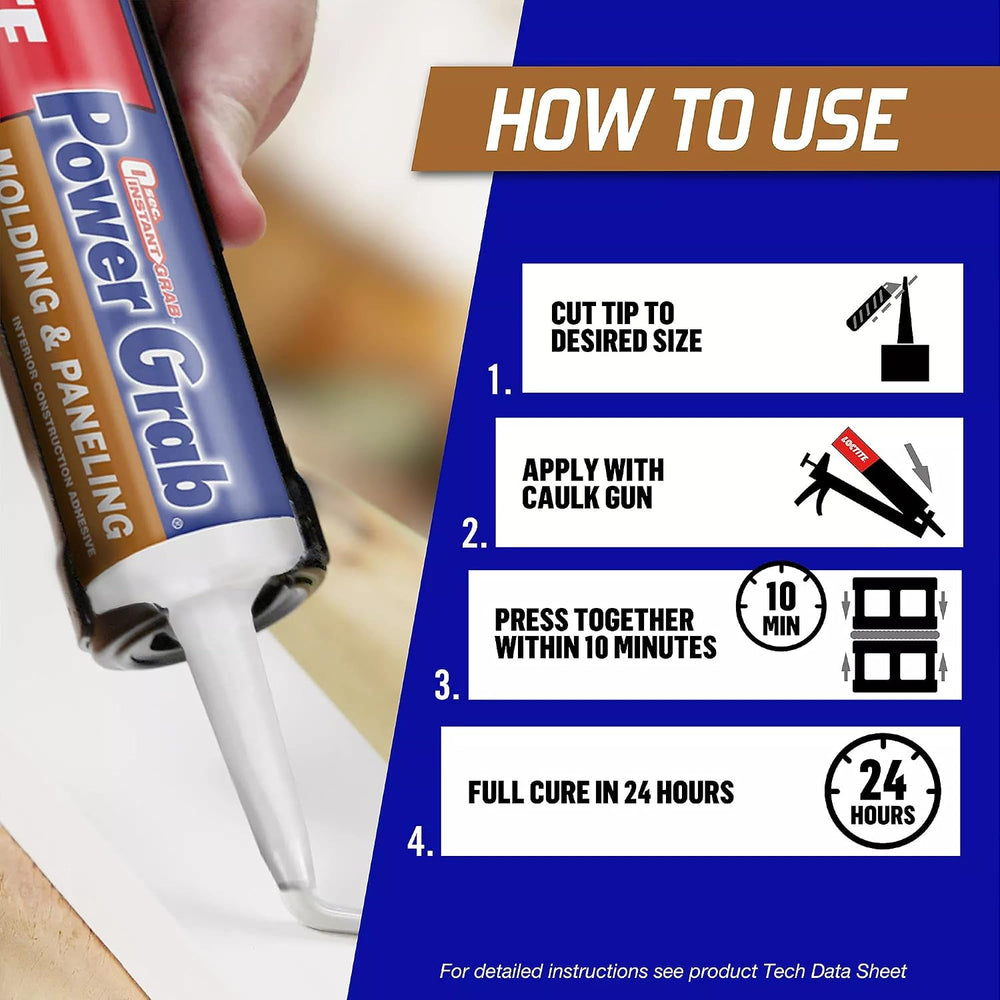 Loctite Power Grab Express Molding & Paneling Construction Adhesive, 9 fl...