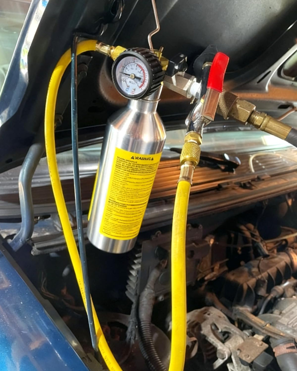 AC Flush Kit Stainless Steel Cleaner Tool with Gauge Hose