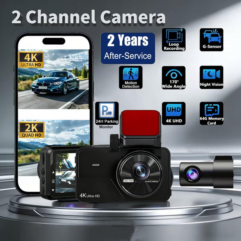 Dual Dash Cam Front and Rear, 4K+2K Dash Camera for Cars, Front Rear Dashcam ...