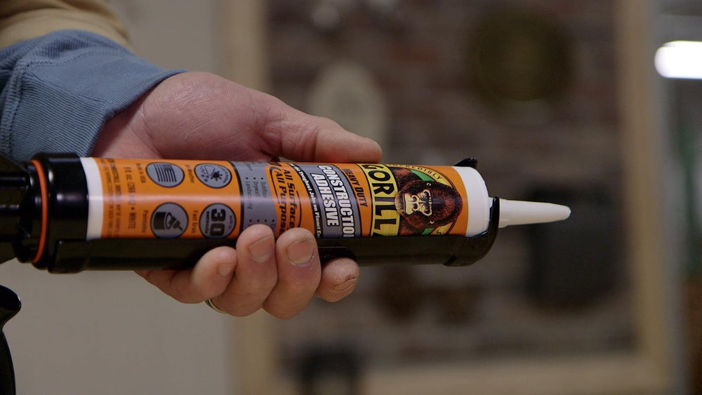 Gorilla Heavy Duty Construction Adhesive, White Glue, 9 Ounce Cartridge - Gap...