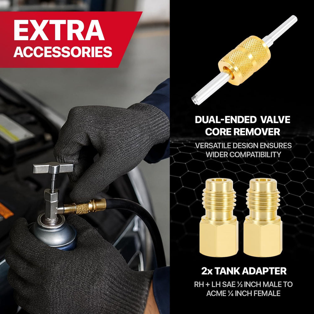 R1234yf Quick Coupler and Can Tap Kit, Auto AC Recharge Tools