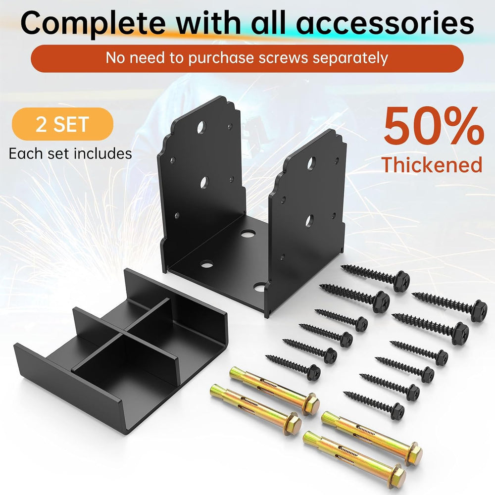 4X4 Post Base for Concrete, Heavy-Duty Post Deck Base Anchor for Wood