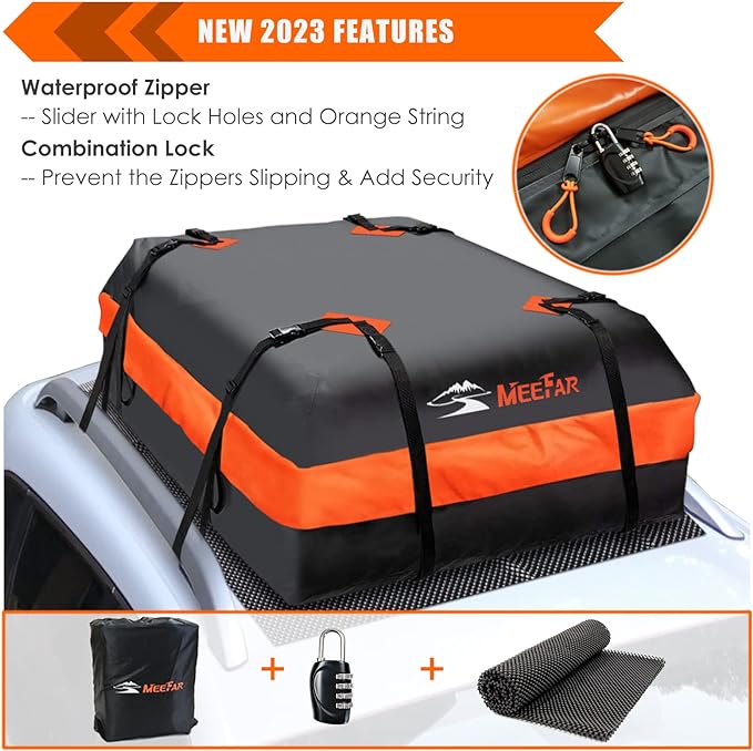 MeeFar Car Roof Bag XBEEK Rooftop top Cargo Carrier Bag Waterproof 15 Cubic feet