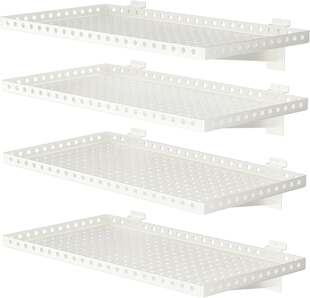 4 Pack Heavy Duty Slatwall Shelves 14 X 24 Inch, White