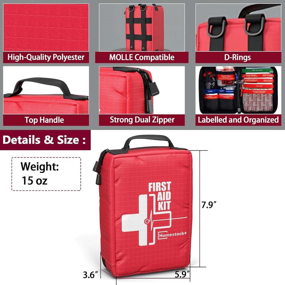 Compact First Aid Kit for Emergency - Basic Emergency Kit for Dorm,Hiking, Ba...