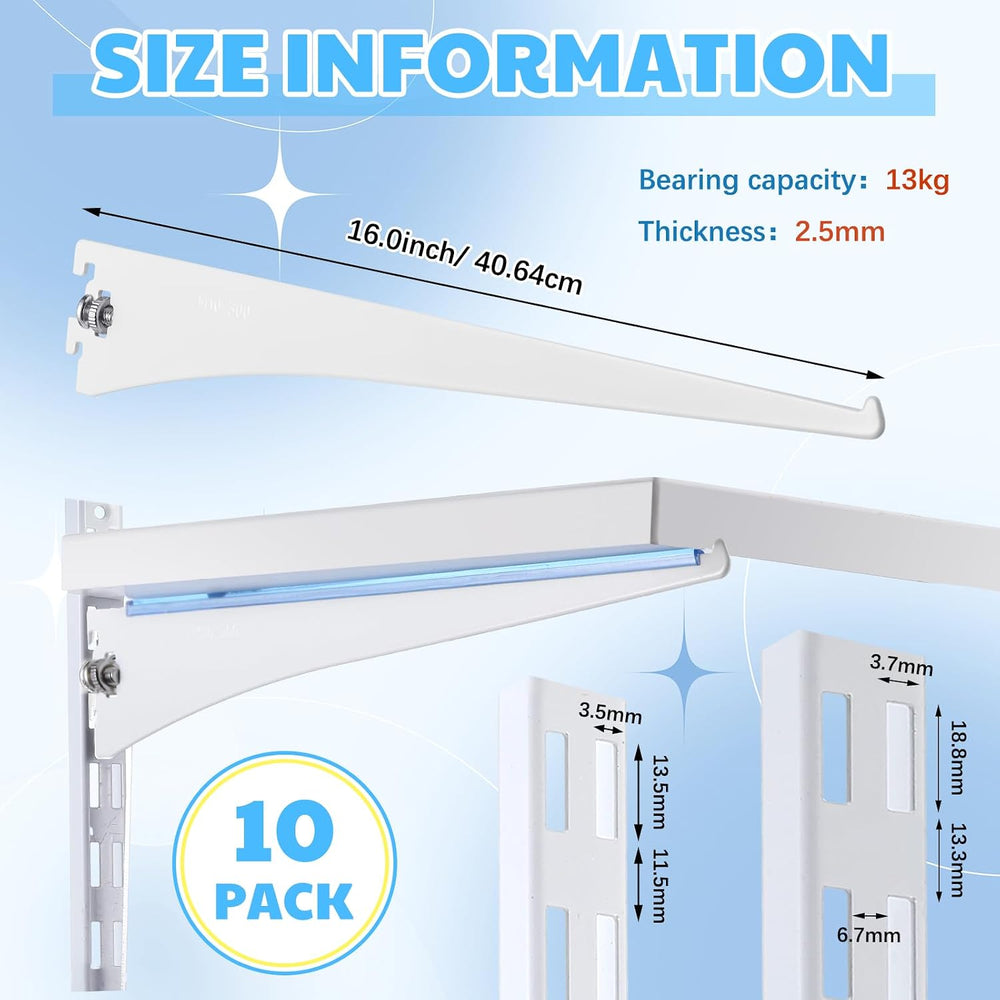 Gisafai 10 Pack Shelf Bracket Adjustable Shelving Brackets