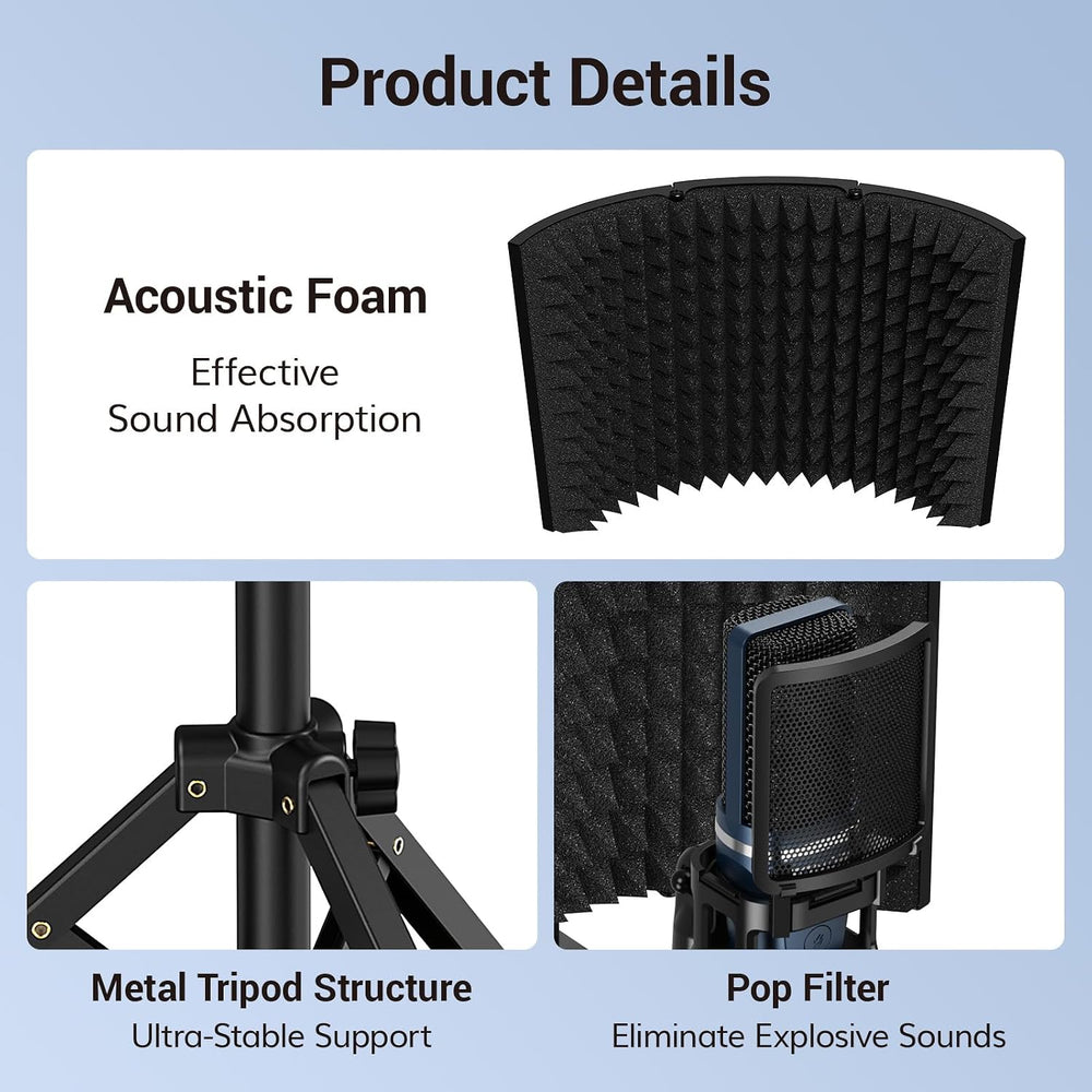 TONOR Studio Recording Microphone with Isolation Shield Set for Podcast