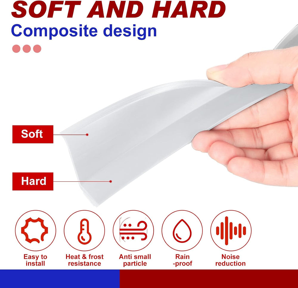 Nuogo 50 ft Garage Door Seals Top and Sides, White