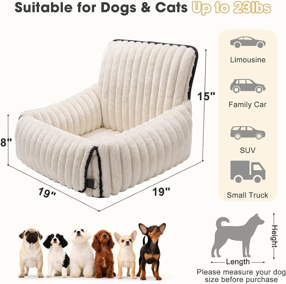 MIXJOY 6-in-1 Dog Car Seat for Small/Medium Dogs up to 23 lbs, Beige
