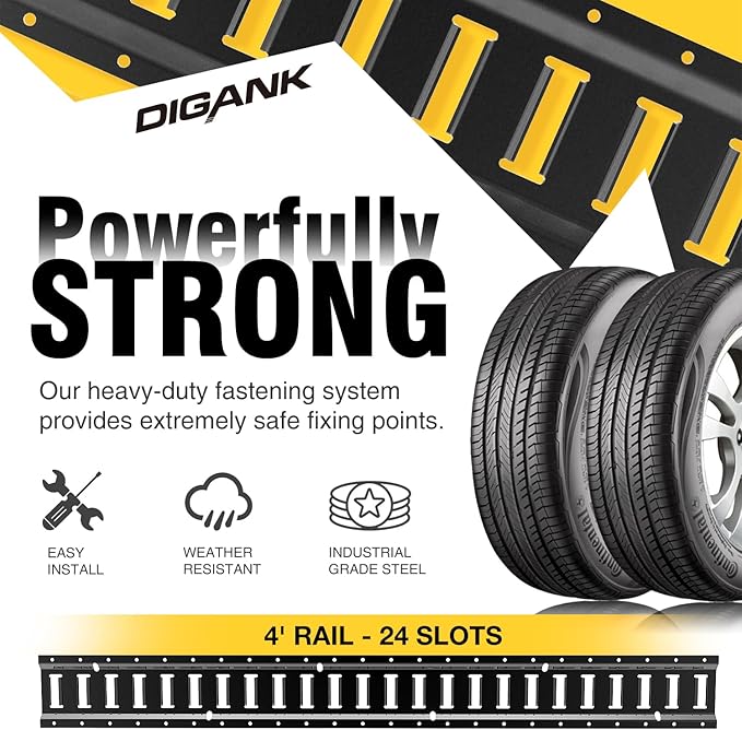 E Track 4'（4 Pack） with Powder-Coated Steel Trailer Tie Down