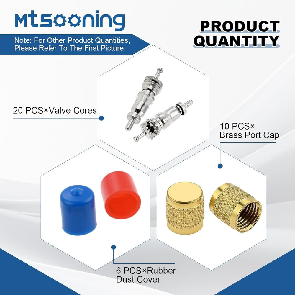 R12 R22 R410A Valve Core Remover Installer Kit,3PCS 45°Ball Valve Adapter