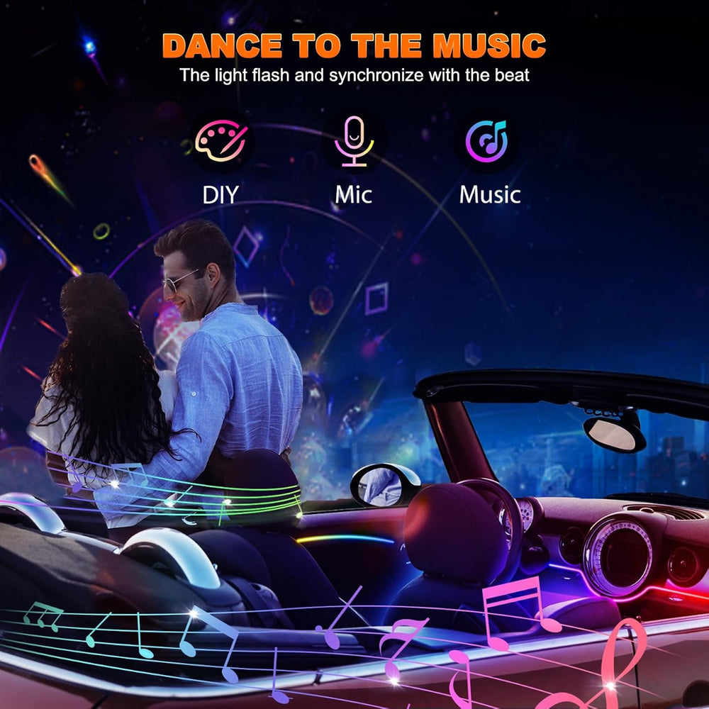 Interior Car LED Strip Lights with Dream Color, Ambient Lighting