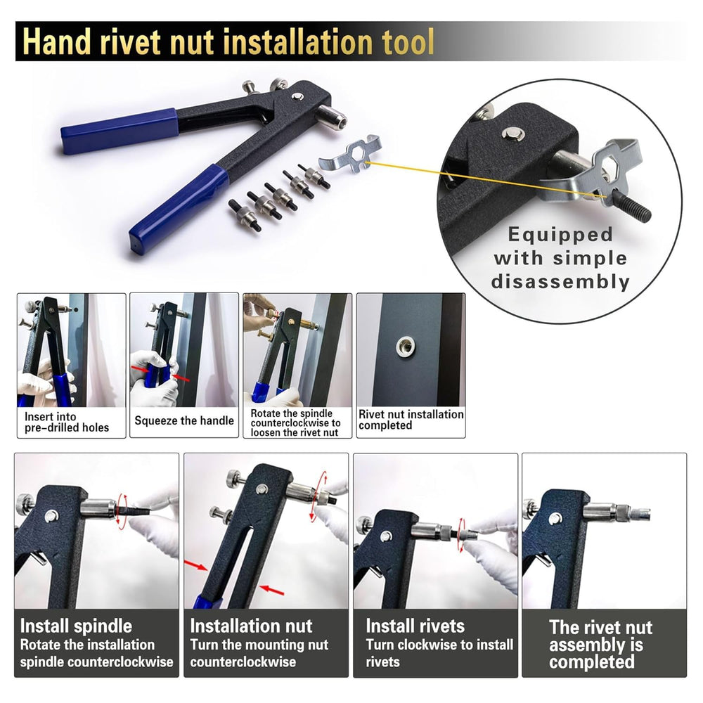 Rivet Nut Tool Kit 540Pcs Nut Riveter Tool Kit
