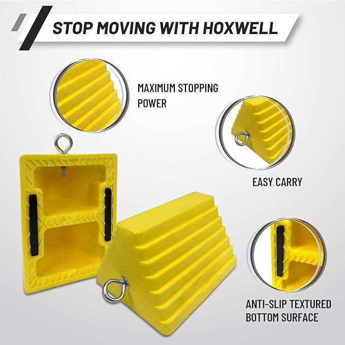 Premium 4 pcs Heavy Duty Wheel Tire Chocks, Vehicle Chocks