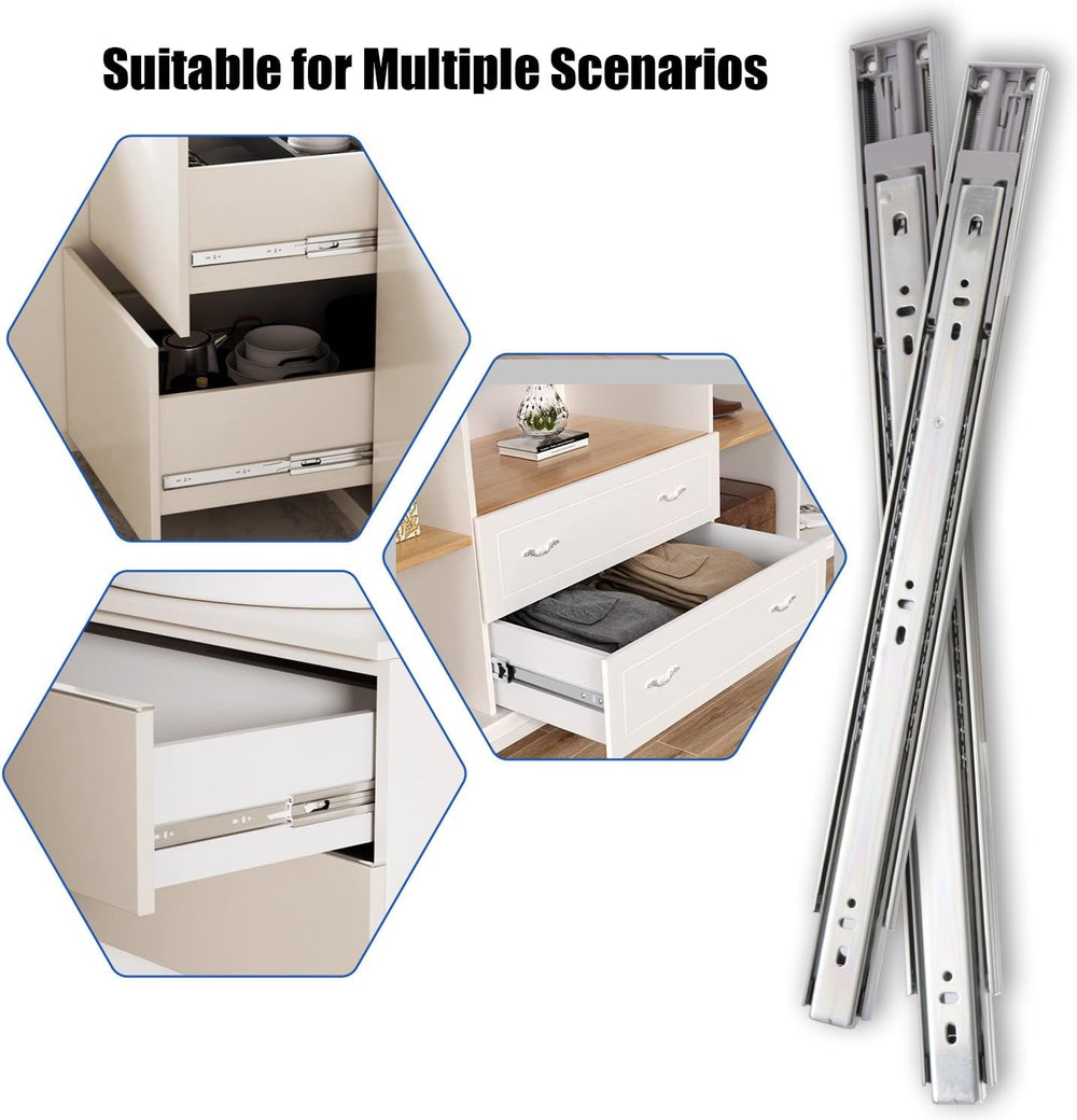 22 Inch Soft Close Drawer Slides, 5 Pairs