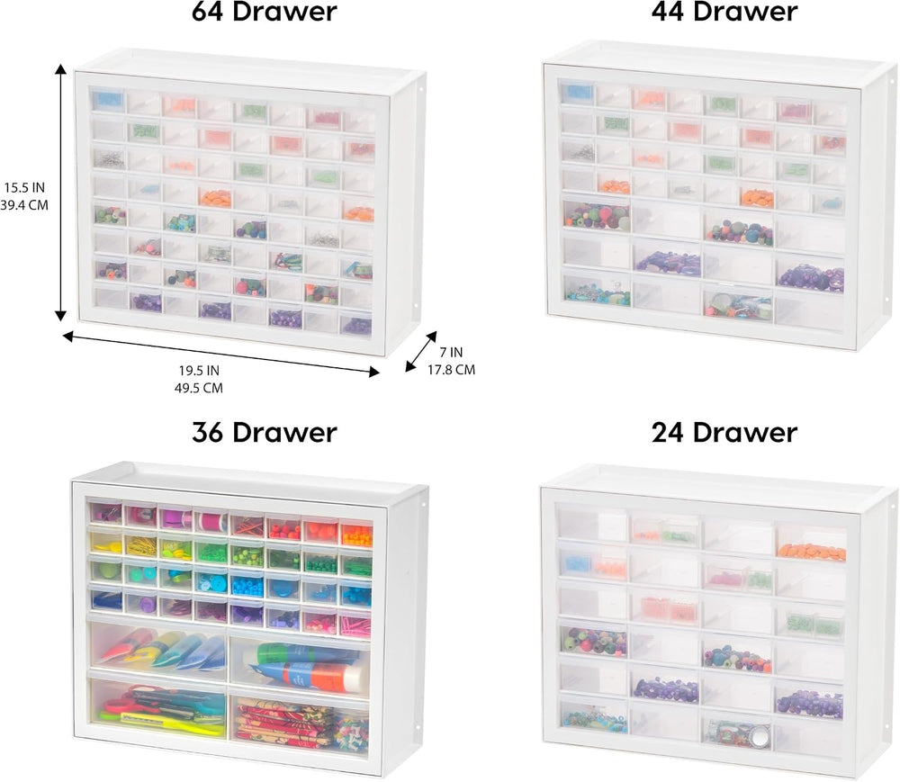 IRIS USA 24-Drawer Plastic Storage Cabinet, Teacher Toolbox, White