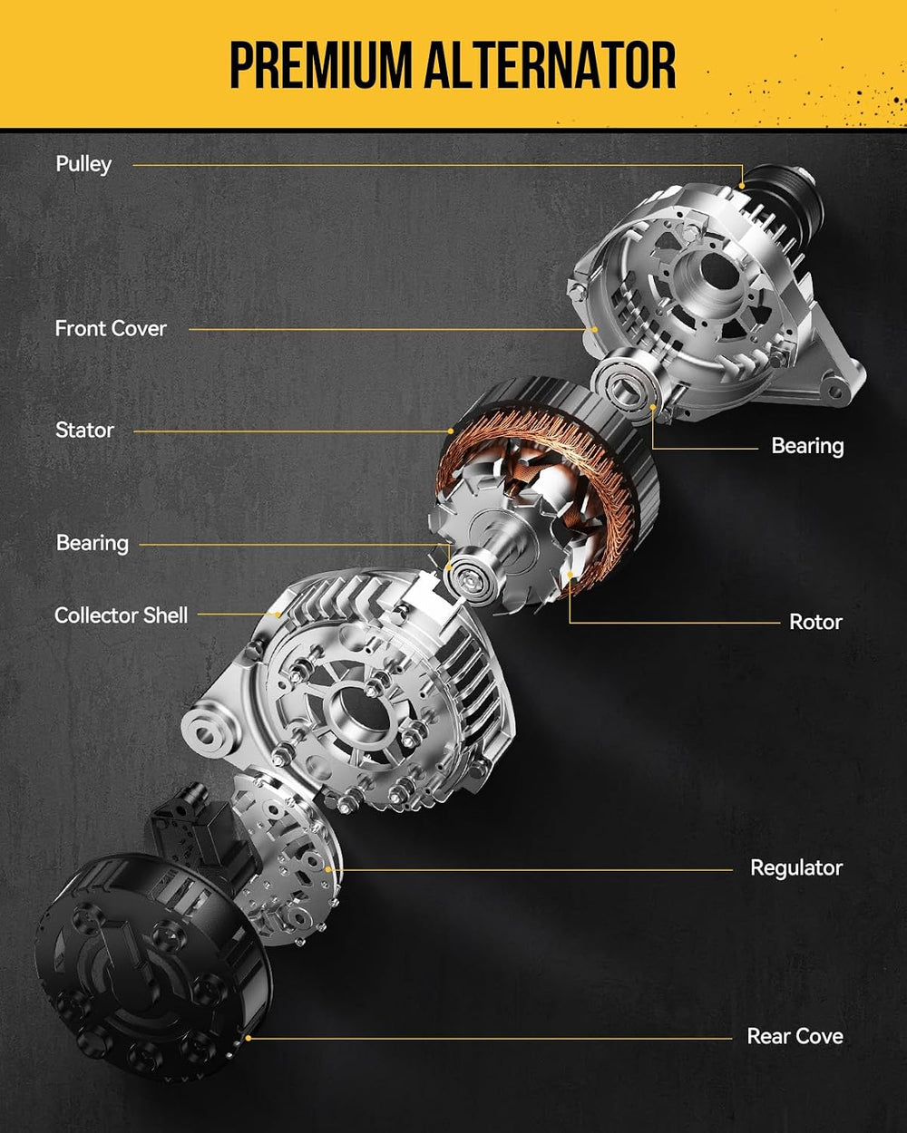 KAC Alternator for 2010-2013 Mazda 3 2.0L