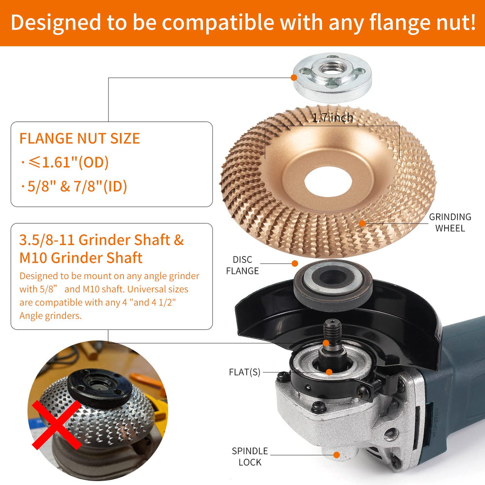 Pomsare Premium Tungsten Carbide Wood Carving Disc for Angle Grinder