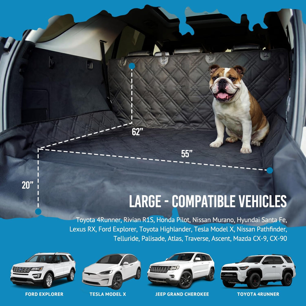 Bulldogology SUV Cargo Liner for Dogs 55"x82" Heavy Duty Pet Trunk ...