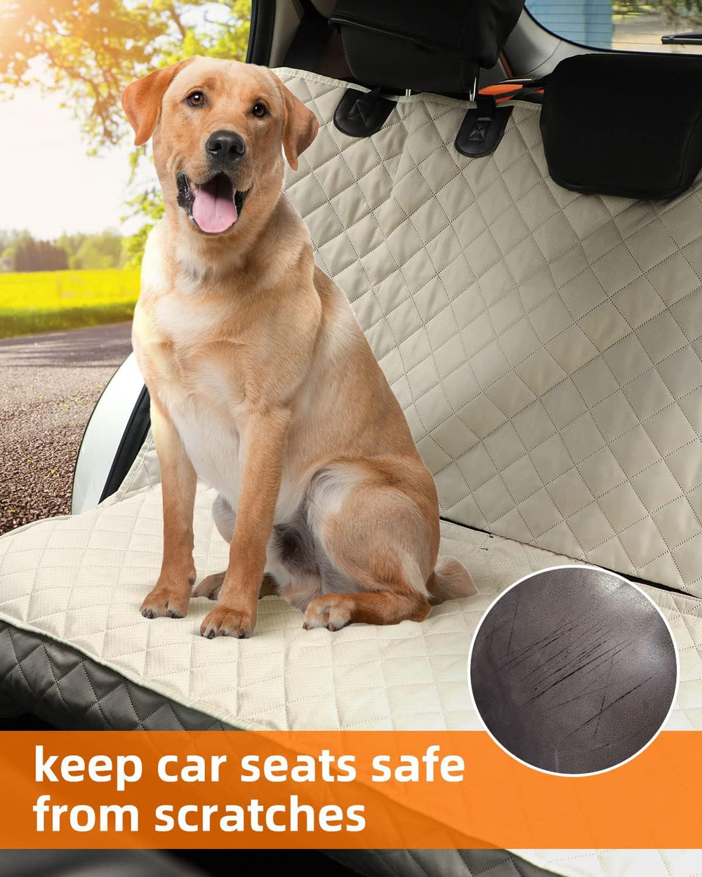 Waterproof Scratchproof Pet Bench Seat Covers for Cars, SUVs
