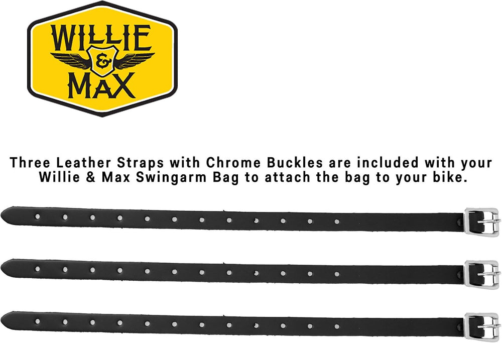 Willie & Max Black Synthetic Leather Motorcycle Swingarm Bag for Sportste...