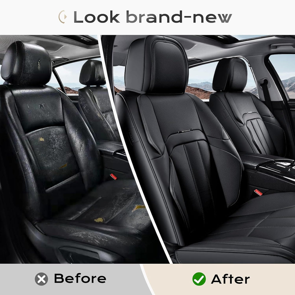 Coverado Nappa Leather Car Seat Covers Front Set, Luxury Waterproof Seat Prot...