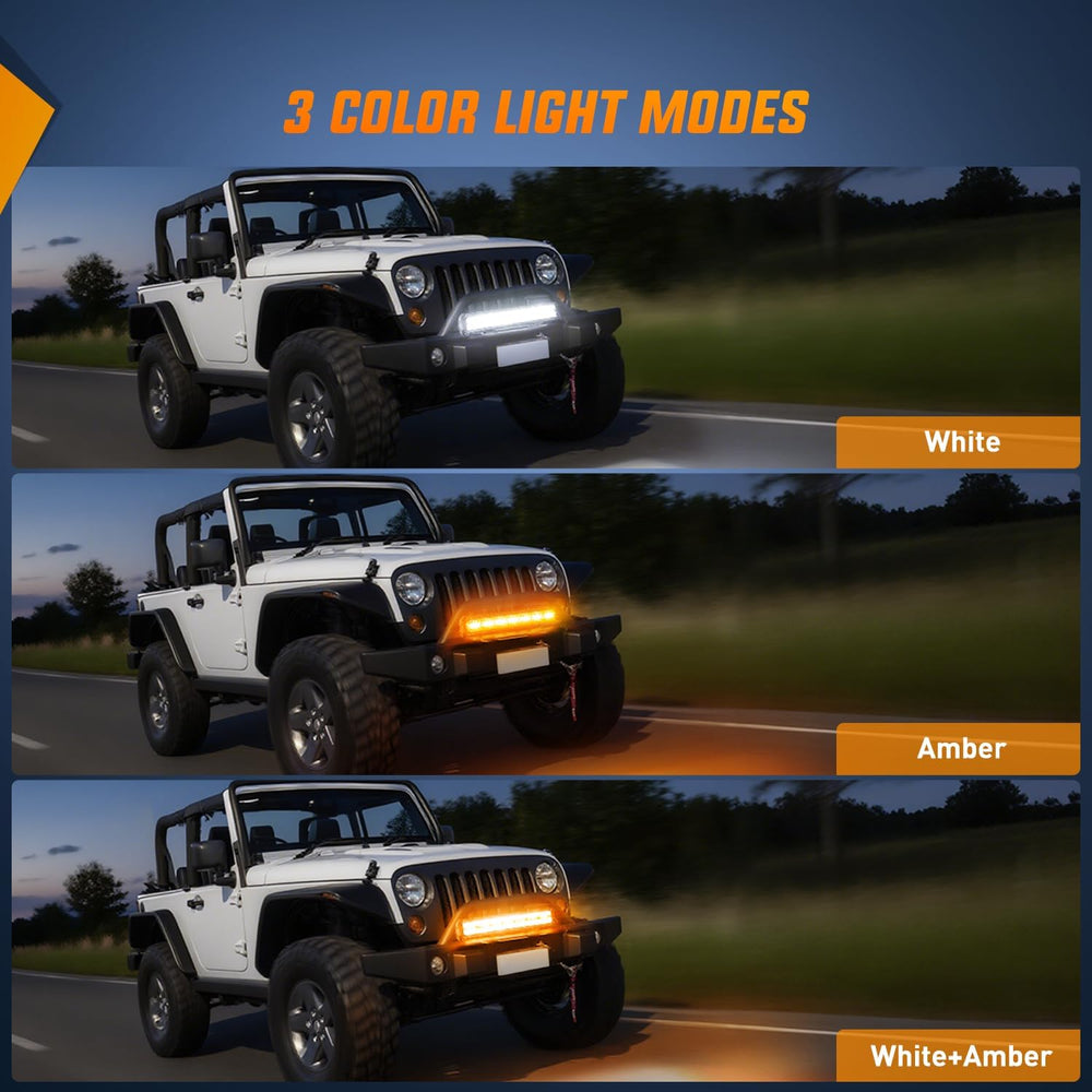 Nilight 20Inch Off-Road LED Light Bar White Amber 3 Lighting Modes