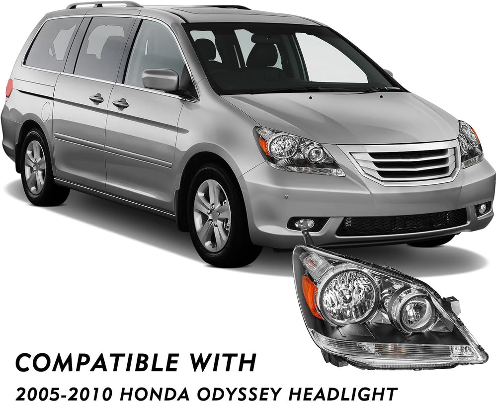 TUSDAR Headlight Assembly Pair w/Bulbs for 2005 2006 2007 2008 2009 2010 Hond...