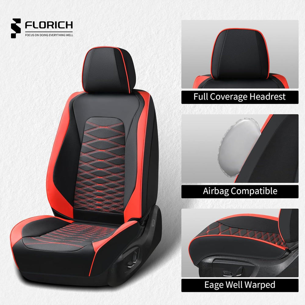 Leather Seat Covers, Car Seat Covers Full Set, Car Seat Protector Waterproof,...