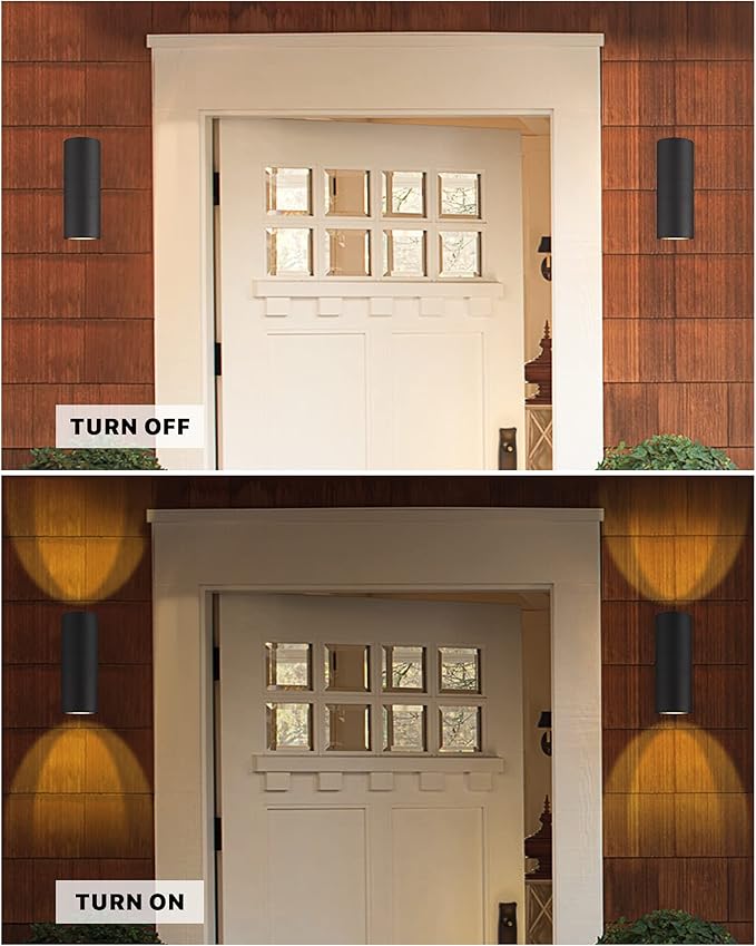 Ken & Ricky Outdoor Wall Sconce Lights, Cylinder Outdoor Light Fixtures (...